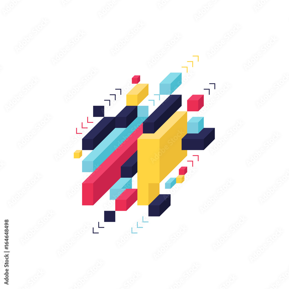 Abstract modern geometric isometric background Abstract modern geometric isometric background