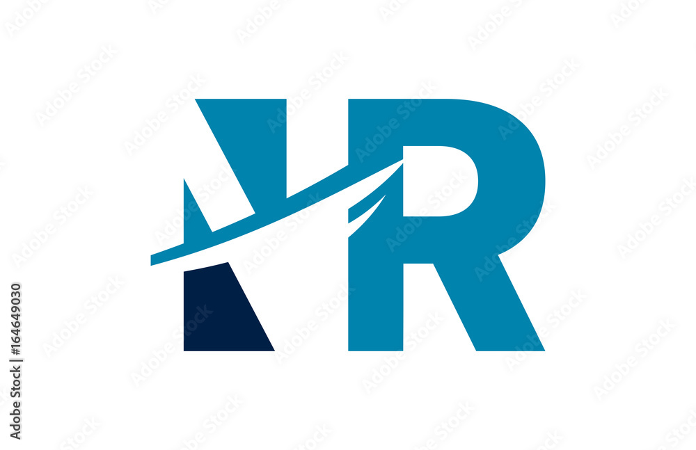 NR Negative Space Square Letter Logo NR Negative Space Square Letter Logo