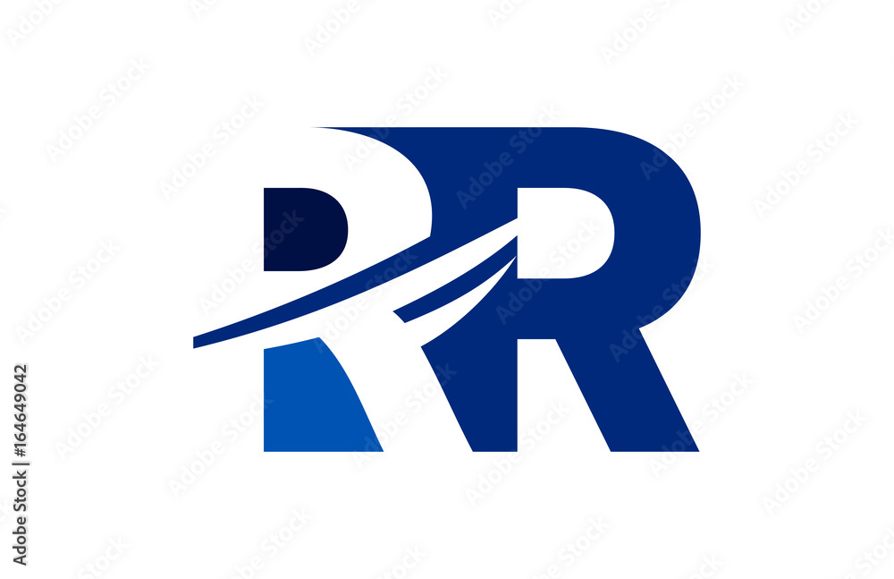 RR Negative Space Square Letter Logo RR Negative Space Square Letter Logo
