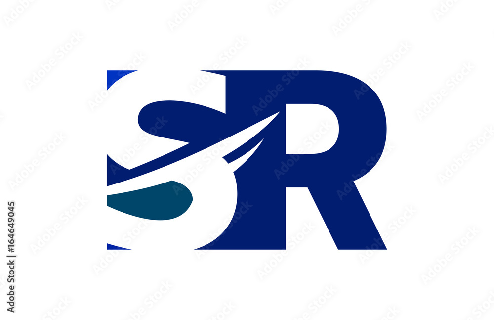 SR Negative Space Square Letter Logo