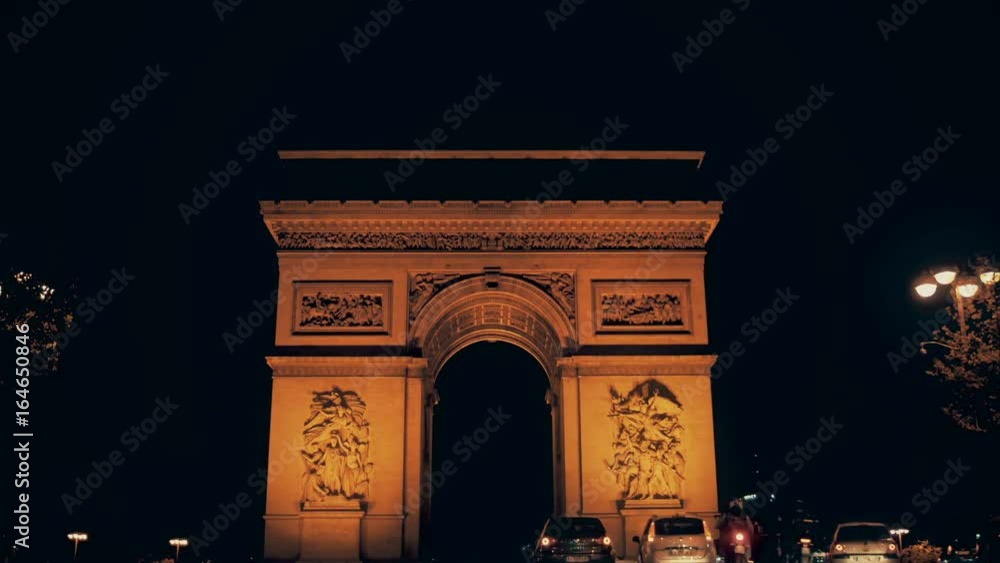 Arc de Triomphe timelapse with night traffic Arc de Triomphe timelapse with night traffic