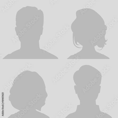 Default photo placeholder. Avatar profile on gray background. Man and Woman