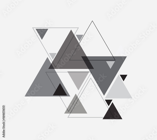 Black and white vector abstract background with triangle