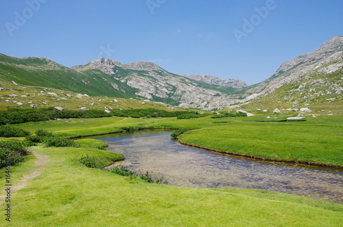 Obraz na płótnie Trekking in Corsica: Bergeries de I Pozzi w salonie