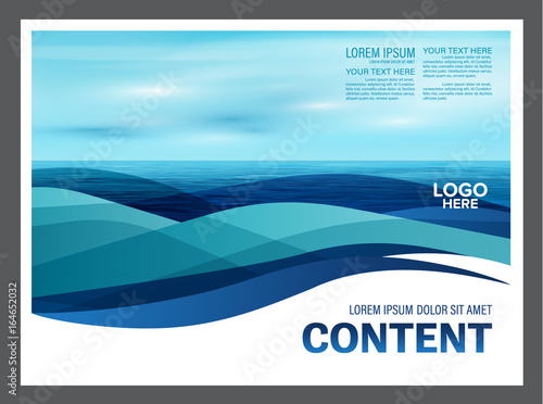 summer seascape brochure flyer mock up template layout for tourism travel