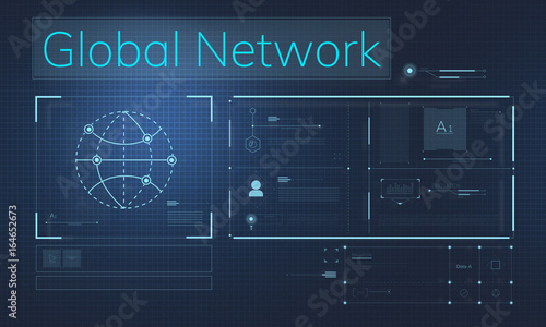 Fototapeta Naklejka Na Ścianę i Meble -  Illustration of global communications network connection