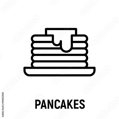 Thin line pancakes icon