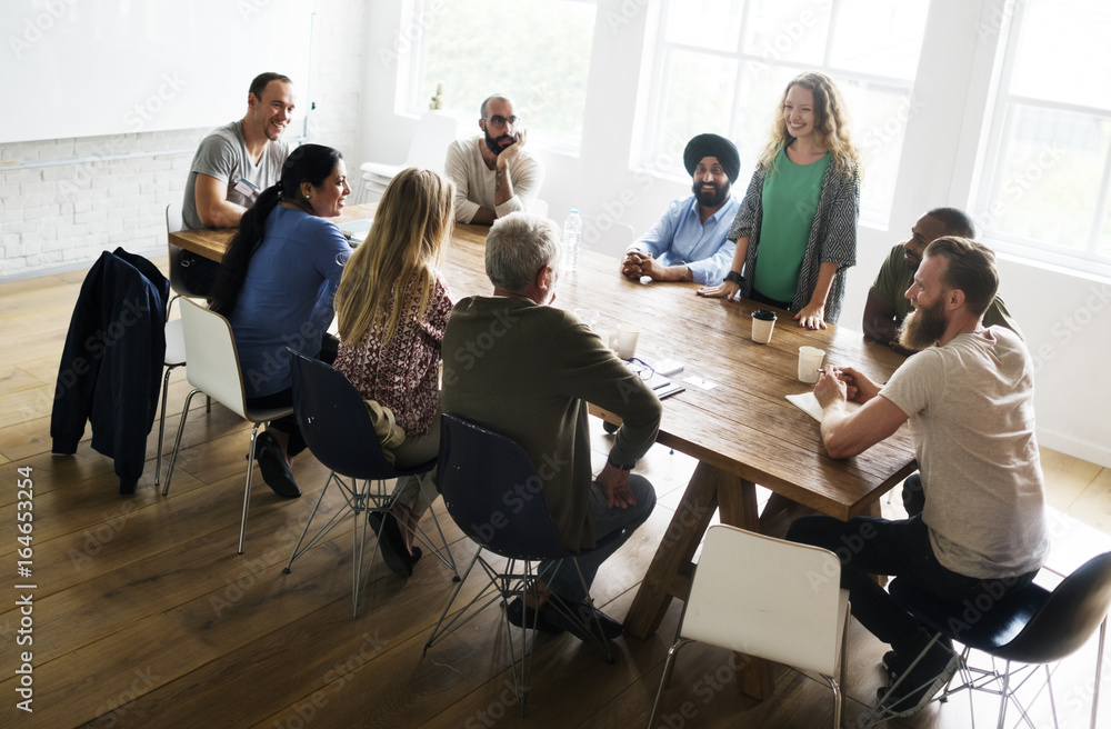 Meeting Table Networking Sharing Concept Meeting Table Networking Sharing Concept