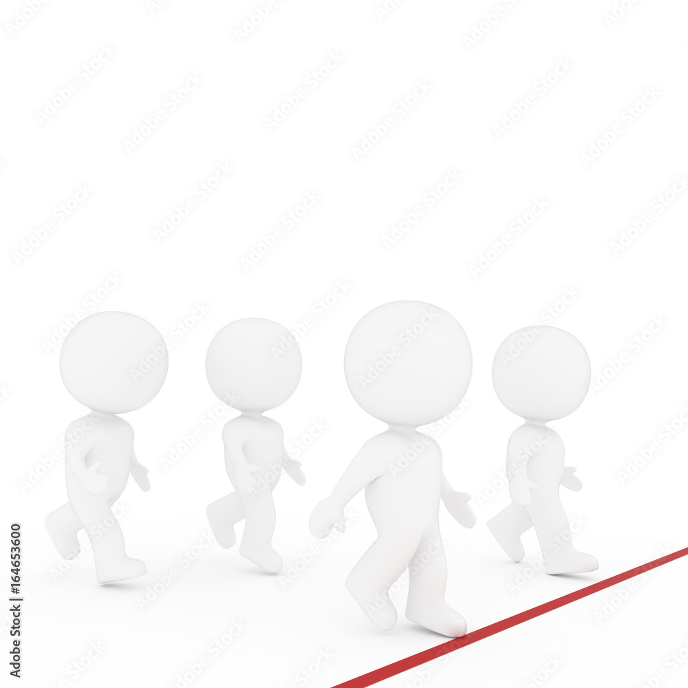 white human running the target in 3D rendering white human running the target in 3D rendering