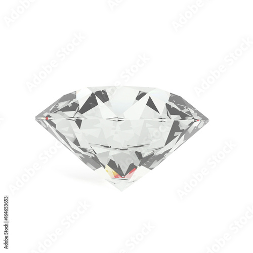 diamond on isolated white in 3D rendering
