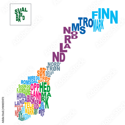 Counties of Norway word cloud