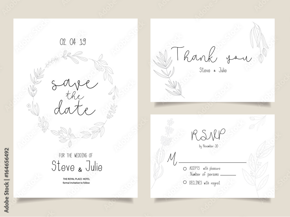 Wedding invitation Card template. Wedding invitation Card template.