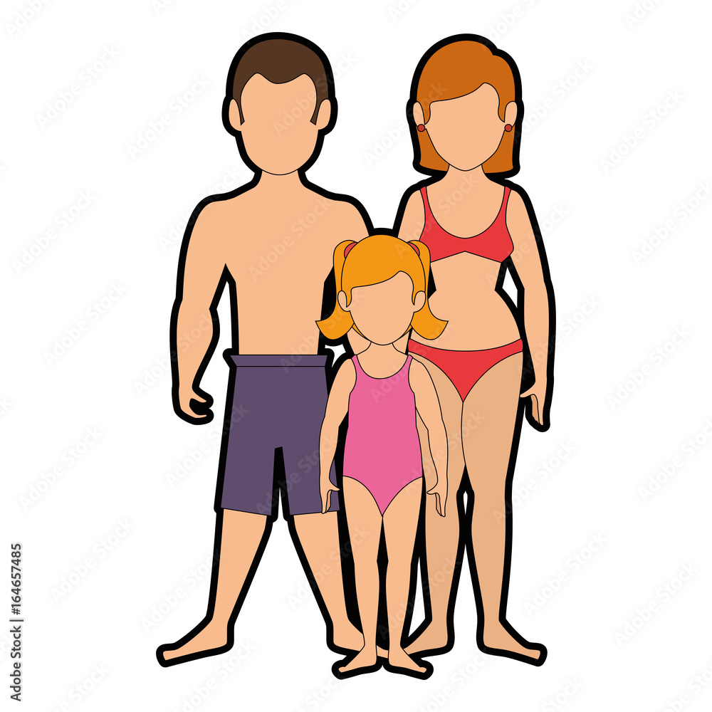 isolated cute beach family icon vector illustration graphic design