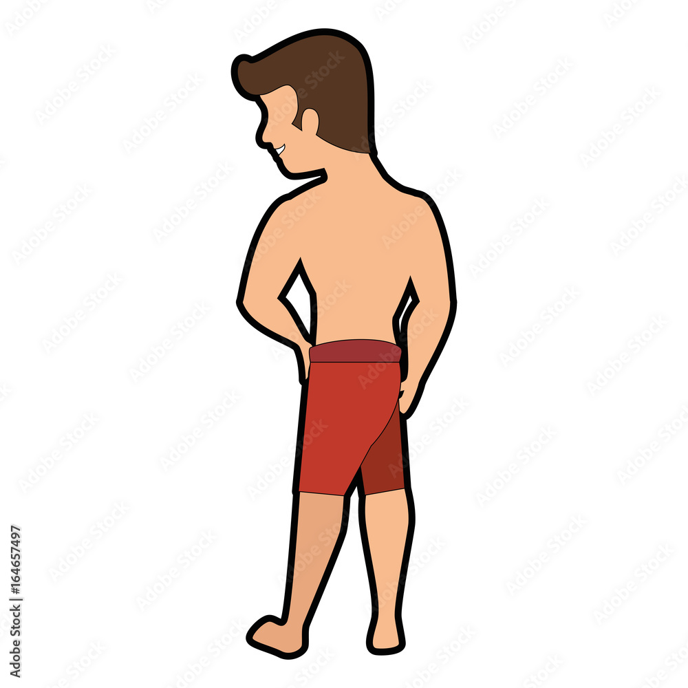 Fototapeta premium isolated standing man cartoon icon vector illustration graphic design