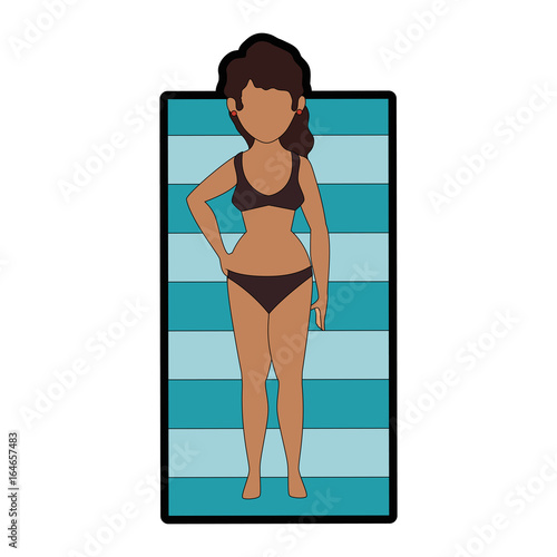 isolated cute bronzing women icon vector illustration graphic design