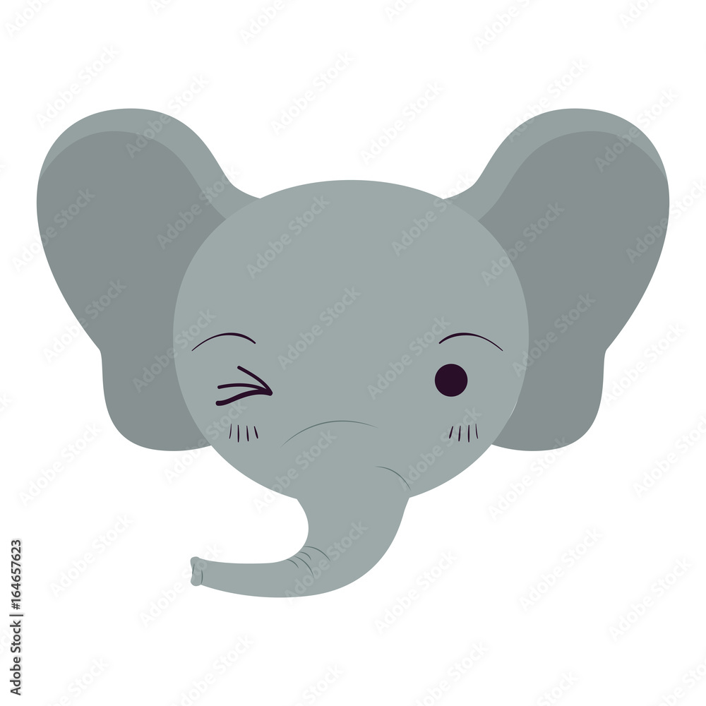 colorful caricature cute face of elephant wink eye expression vector illustration colorful caricature cute face of elephant wink eye expression vector illustration