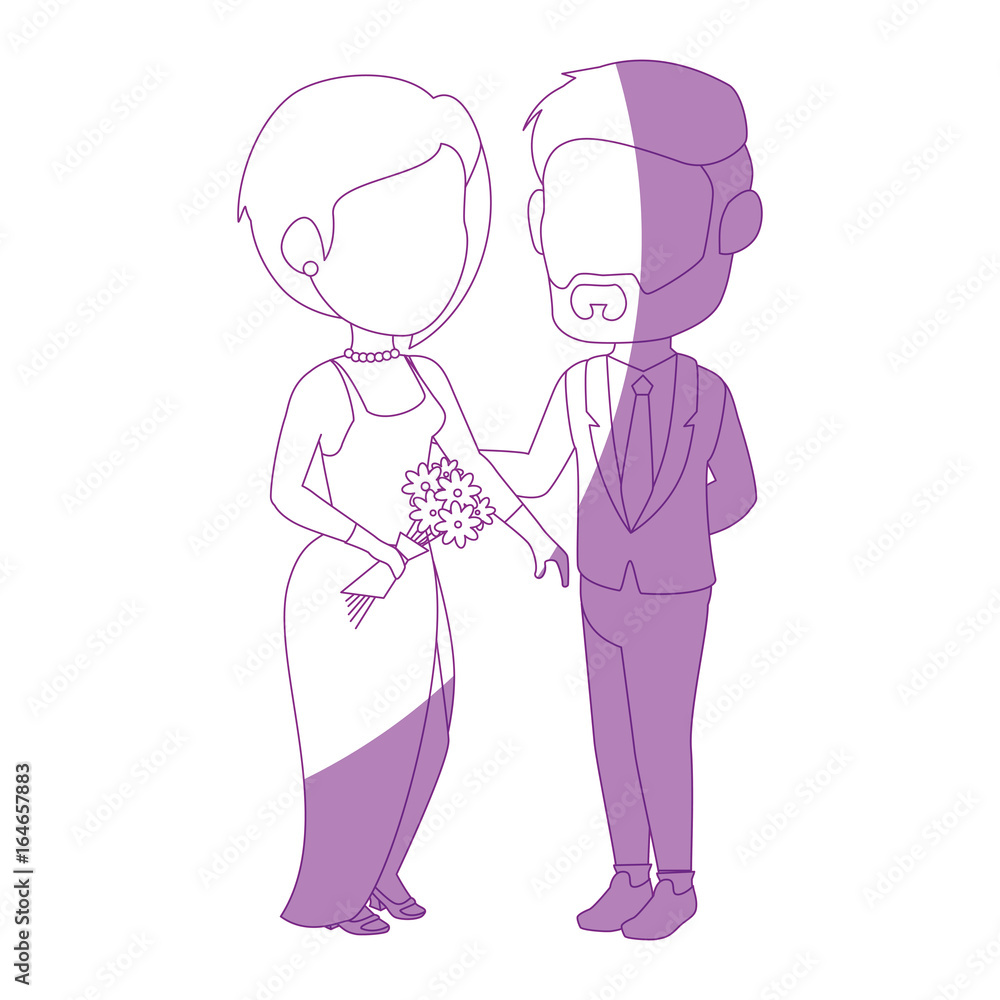 isolated cute newlywed couple icon vector illustration graphic design