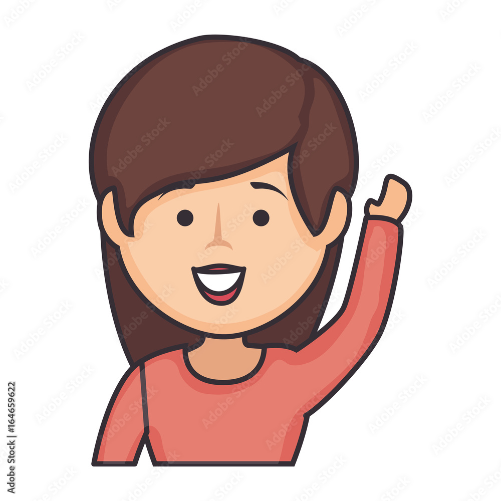 cartoon happy woman icon over white background colorful design vector illustration cartoon happy woman icon over white background colorful design vector illustration