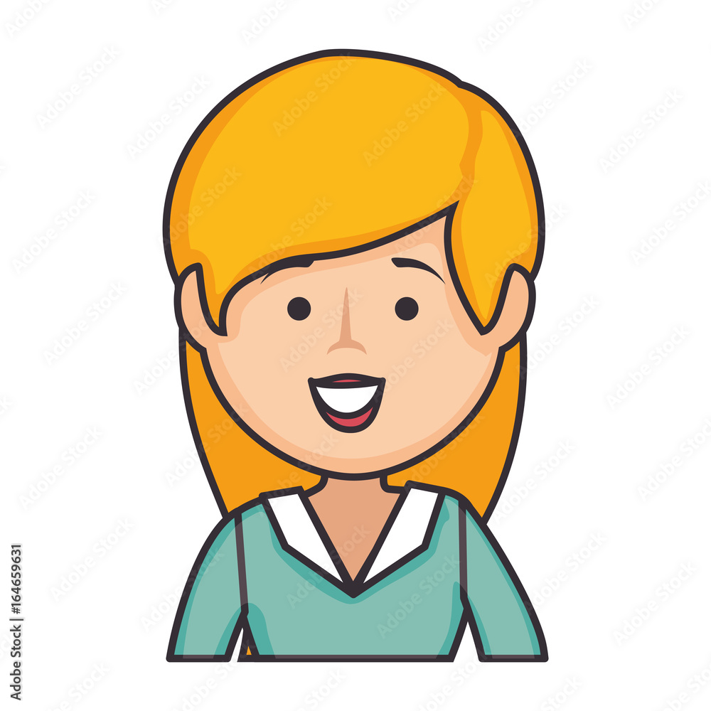 cartoon happy woman icon over white background colorful design vector illustration cartoon happy woman icon over white background colorful design vector illustration