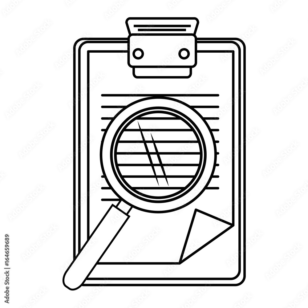 report table and magnifying glass icon over white background vector illustration report table and magnifying glass icon over white background vector illustration