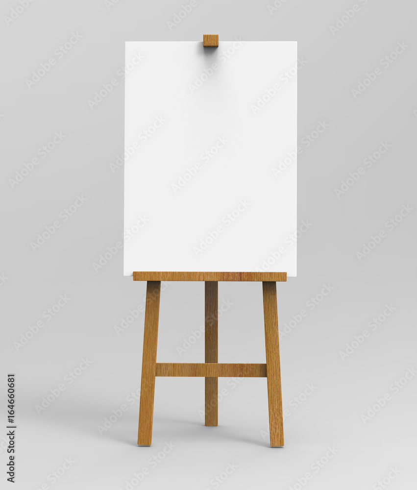 Outdoor advertising picture display blank art board easel wooden stand