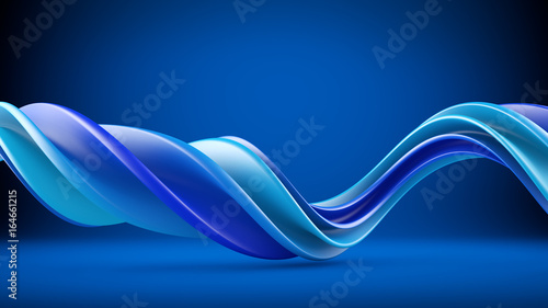 Blue twisted shape abstract...