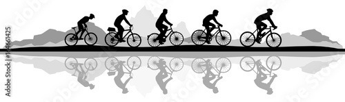 Silhouette Fahrrad Berge