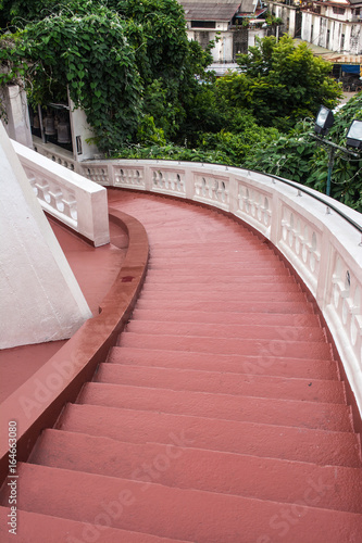 Stairs in Phu Khao Thong or Golden mountainis a steep artificial hill inside the Wat Saket compound. Bangkok Thailand photo