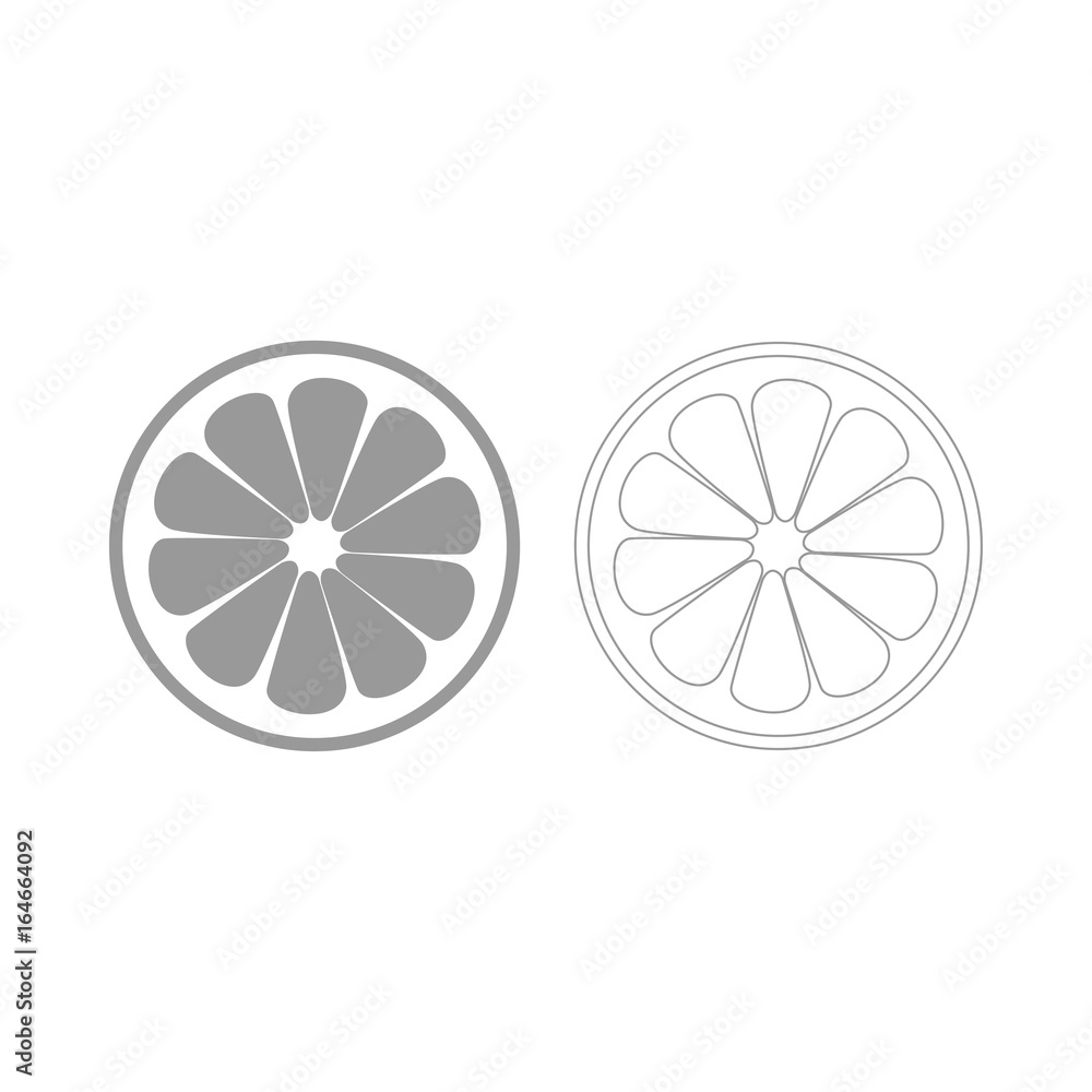 Lemon slice the grey set icon . Lemon slice the grey set icon .