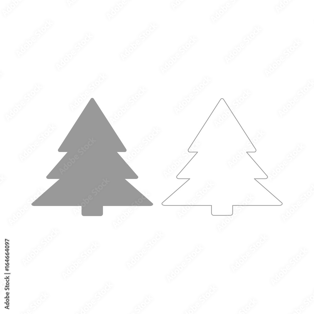 Christmas tree the grey set icon . Christmas tree the grey set icon .