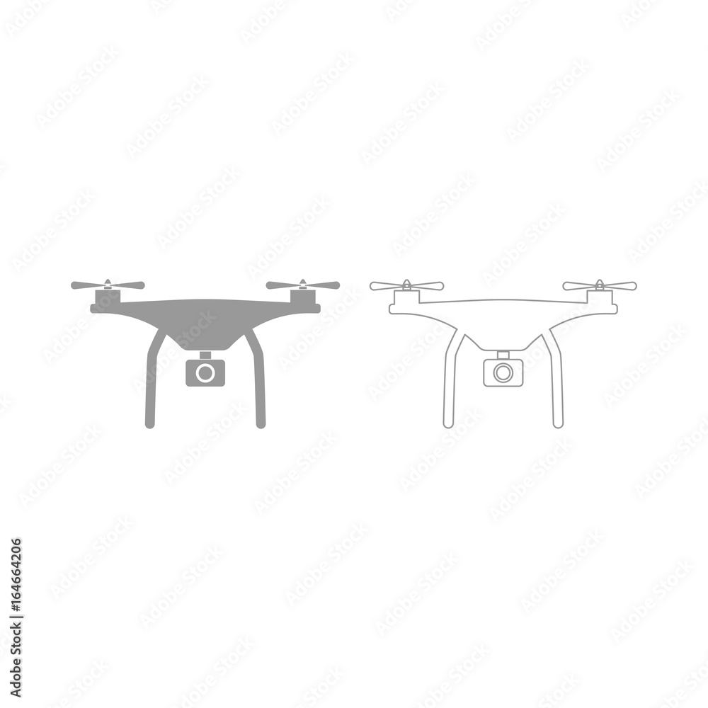 Drone the grey set icon . Drone the grey set icon .