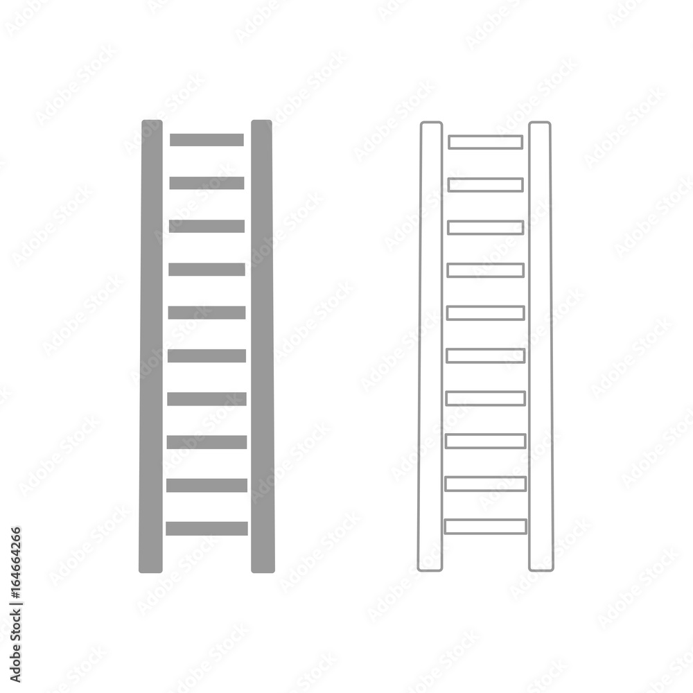 Wooden step ladder the grey set icon . Wooden step ladder the grey set icon .