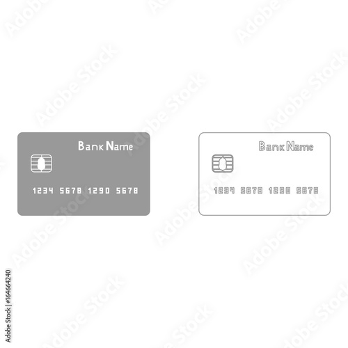 Bank cit card the grey set icon .