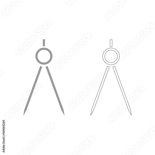 Pair of compasses the grey set icon . © Serhii