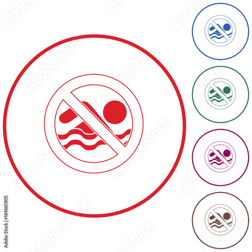 No swimming prohibition sign icon