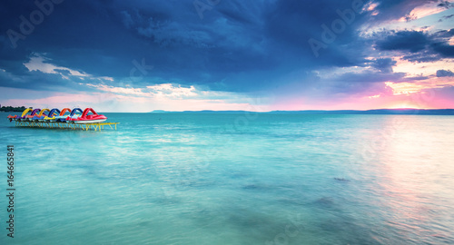 Sunset over lake Balaton, Hungary