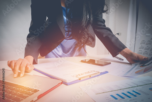 Business woman work hard at office