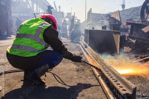 Metal welding and cutting in industrial ship yard - Durban, South Africa 2