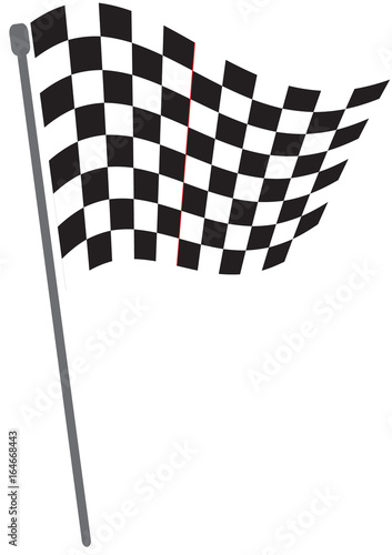 Black and white checkered flag or Black and white checkered background on isolated white background with illustrator simple design