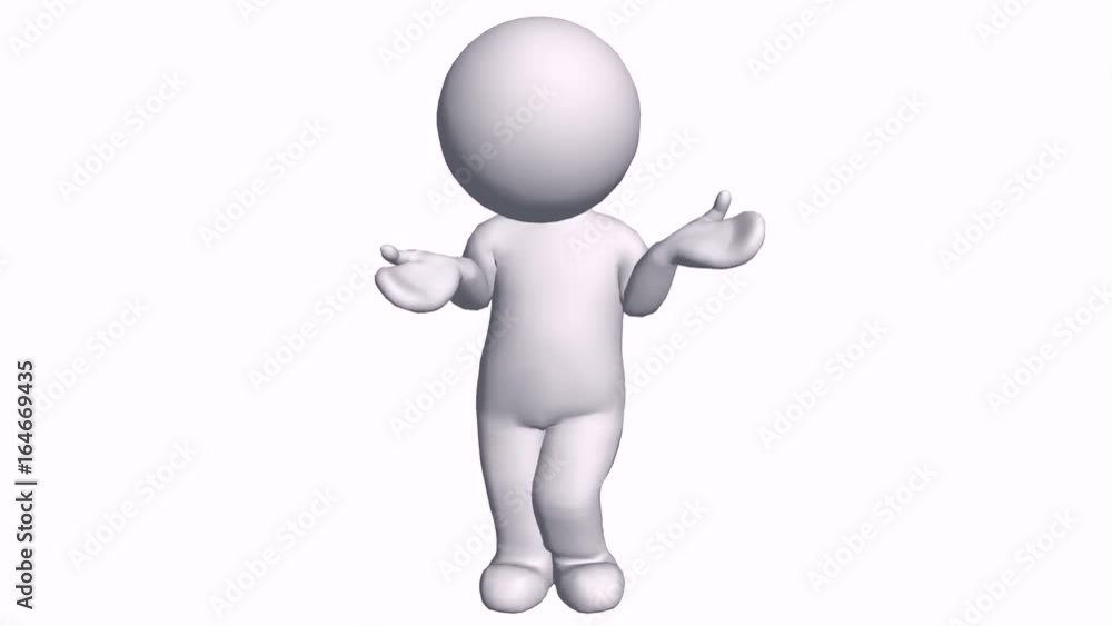 3D cartoon character have no idea & Helpless,comics people Can not help it. 3D cartoon character have no idea & Helpless,comics people Can not help it.