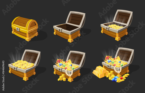 Isometric Treasure Chests Animation Set