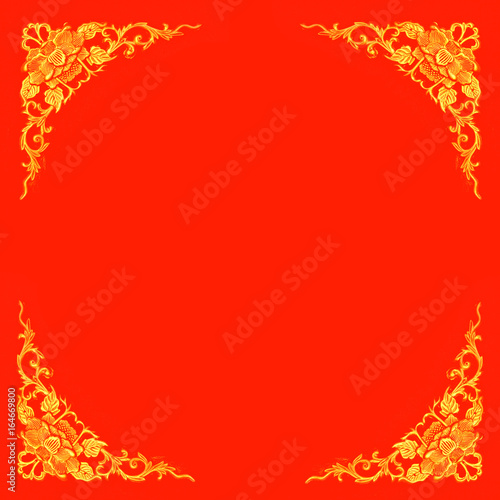 floral pattern frame-red