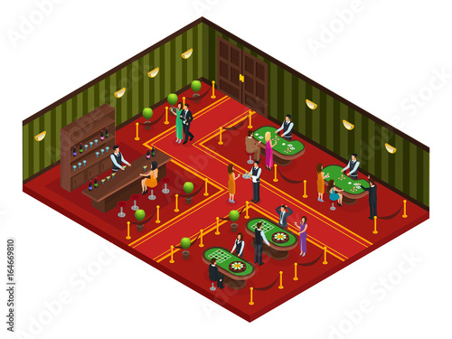 Isometric Casino Gaming Room Concept