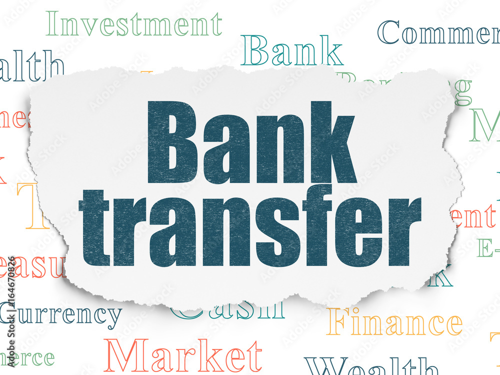 Fototapeta premium Banking concept: Bank Transfer on Torn Paper background