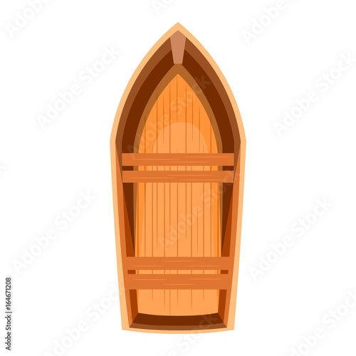 Topview of a wooden boat