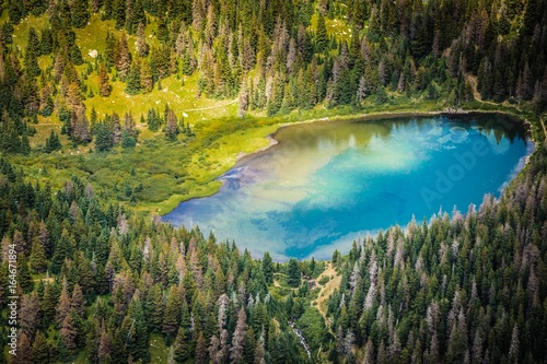 Pure lake in the national park, landscape picture with a drone © dmitry_kadakov