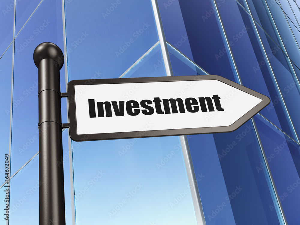 Business concept: sign Investment on Building background