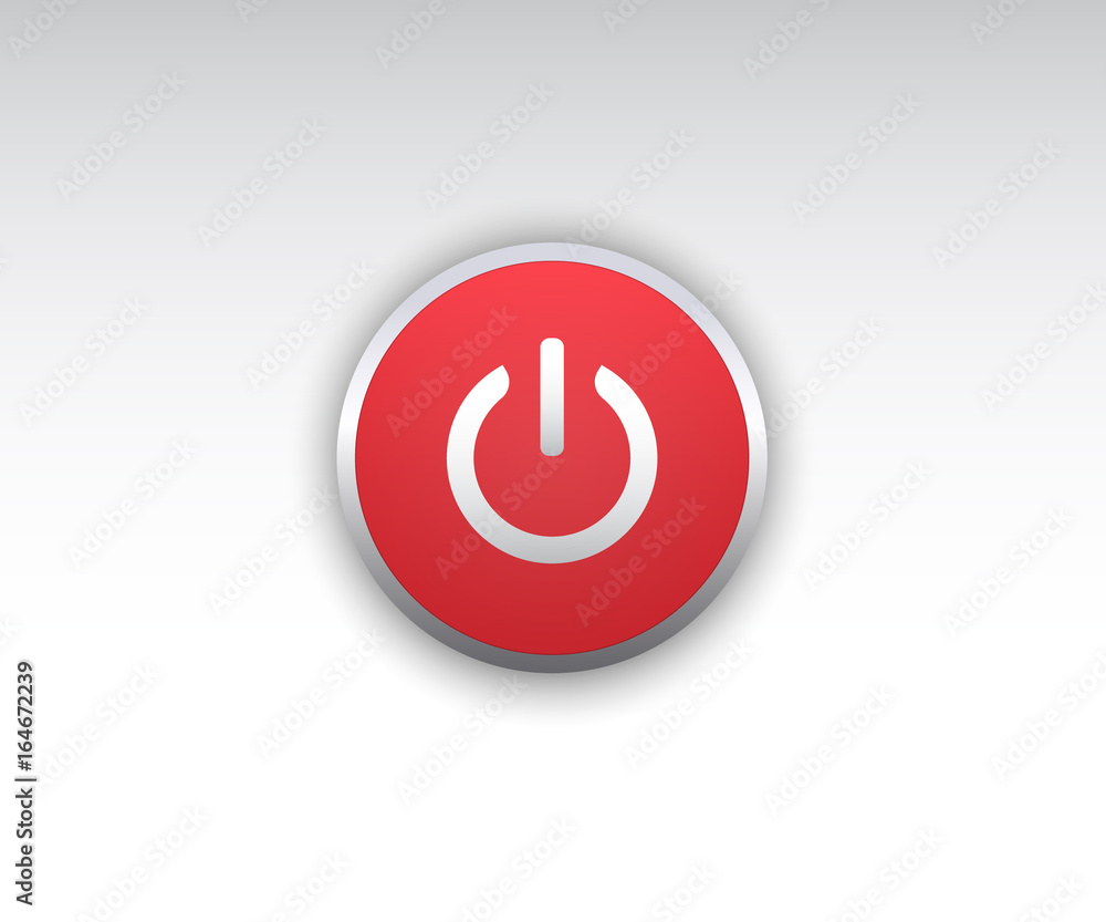 Realistic shutdown button Realistic shutdown button