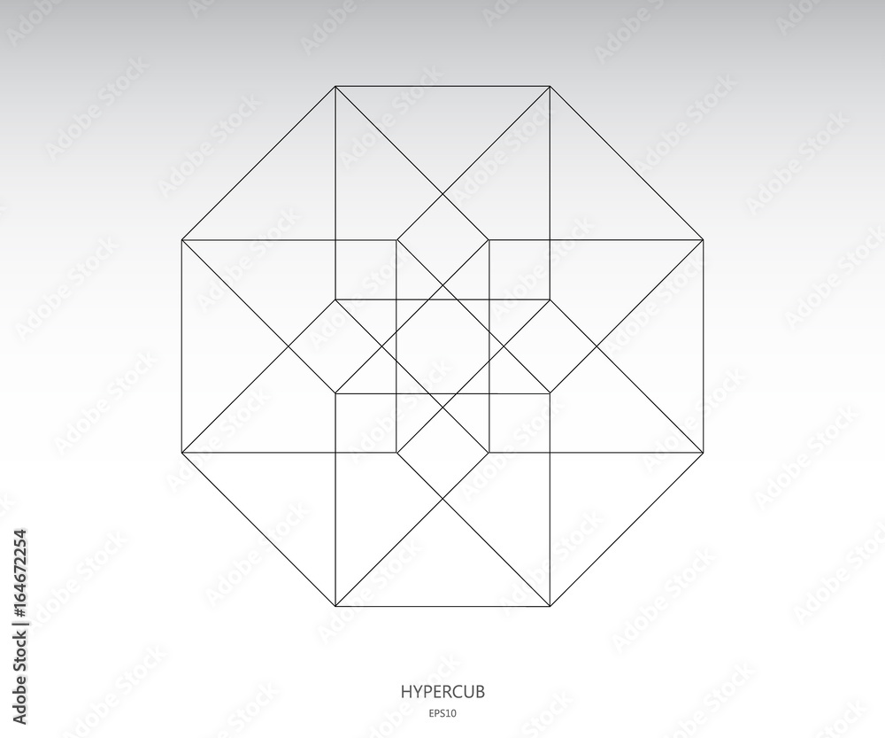 Hypercube vector icon Hypercube vector icon