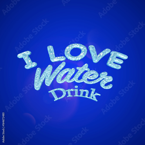 I LOVE WATER DRINK 3D (ID: 164672480)
